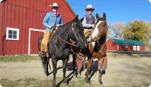 Cowboys & boot makers on horses at Buffalo Run Boots